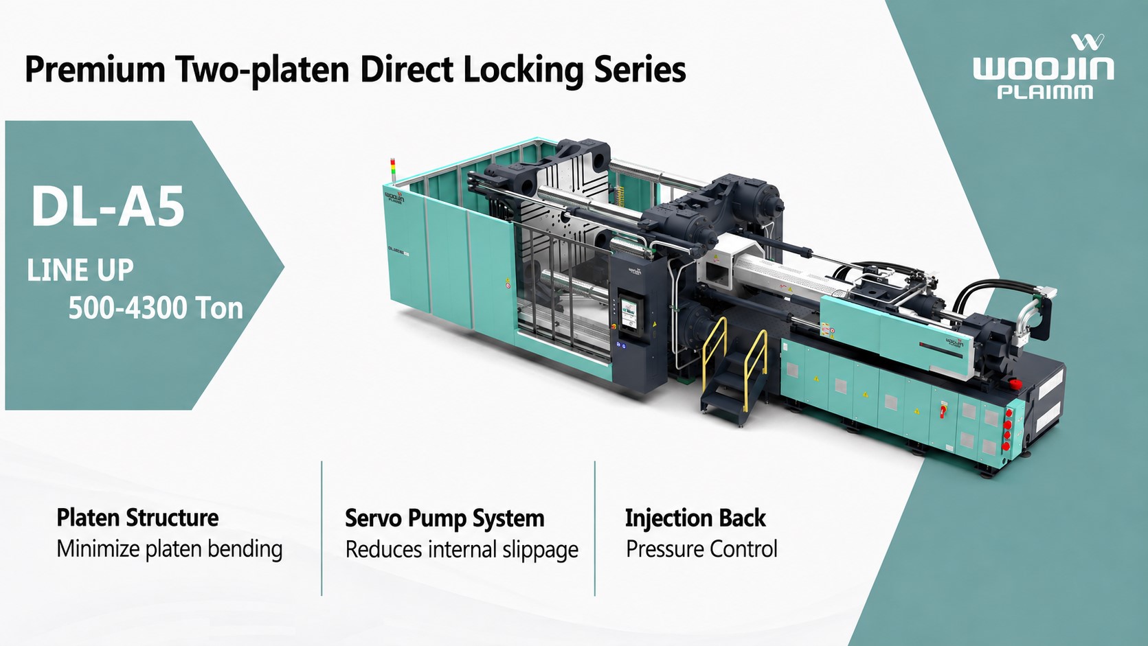 Two Platen Plastic Injection Molding Machine for Large Molds | WOOJINPLAIMM
