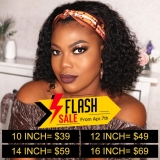 Happy Easter! Yolissa Hair Curly Headband Bob Wigs Flash Sale!